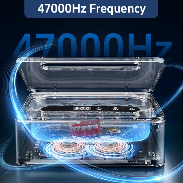 Ultrasonic Cleaner, Ultrasonic Cleaner 47 kHz, Portable Ultrasonic Tray 330 ml with 3 Modes of Ultrasonic Cleaner Glasses for Jewelry, Dentures, Glasses, Rings and Watches (Black)